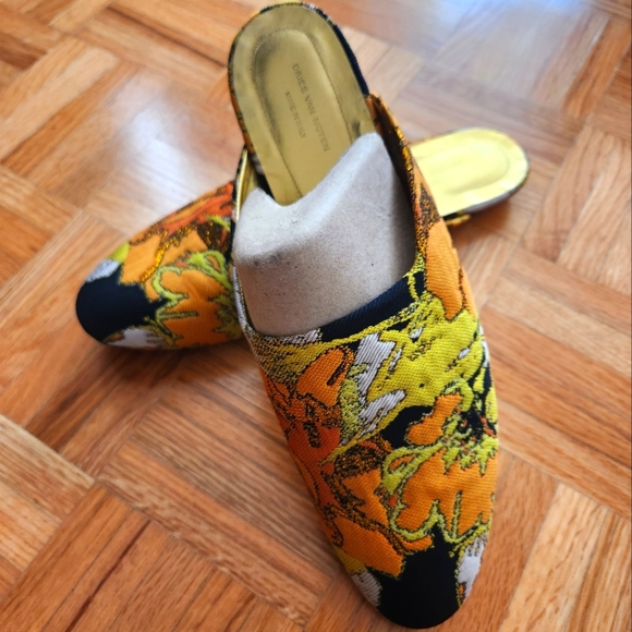 Dries Van Noten Lamé Brocade Slippers. Size 41EU (or 11 Women's) - Picture 2 of 5